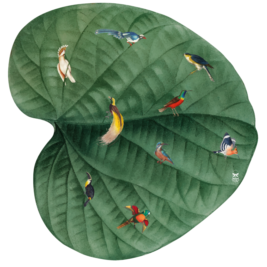 Leaf&Birds green - Tovaglietta/Sottopiatto sagomata